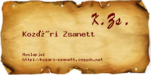 Kozári Zsanett névjegykártya